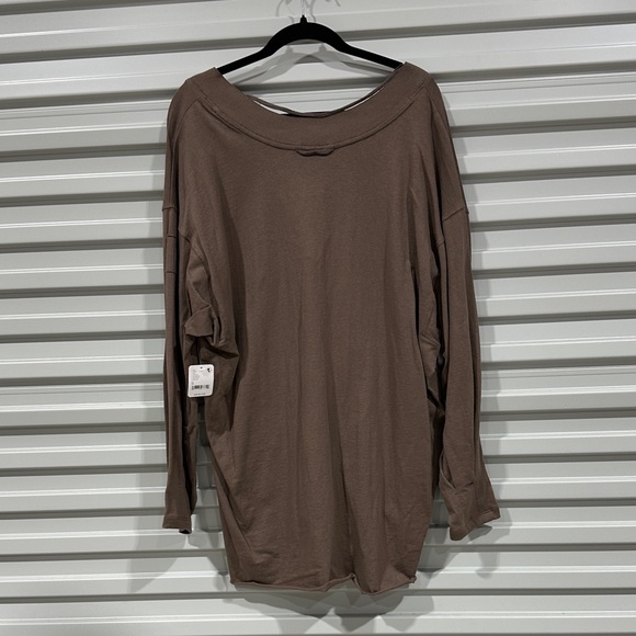 FP Movement by Free People Brown Taupe V-Neck Pleated Tunic - Picture 6 of 6
